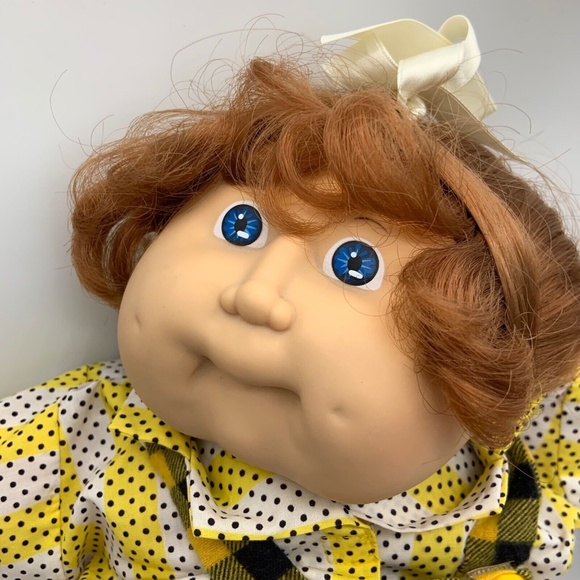 Vintage Cabbage Patch Kids Red Head & Blue Eyed Girl Original Plaid Outfit - Picture 4 of 16